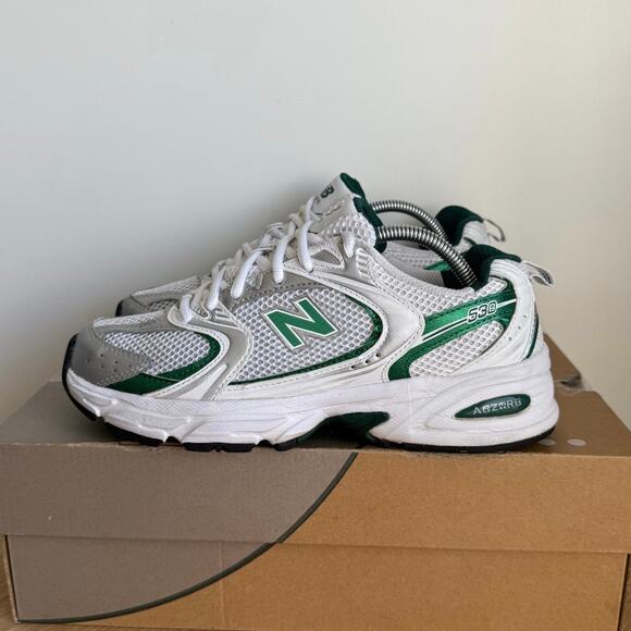 New Balance 530 Green/White/Silver Sneakers- Sz 5.5 Y- W 7 - Picture 3 of 14